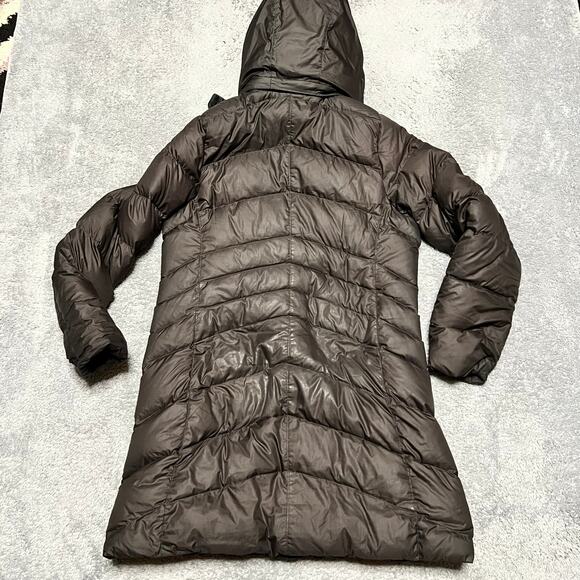 Marmot Coat Womens Medium 700 Down Fill Long Puffer Jacket Black Hooded ** - Picture 4 of 11